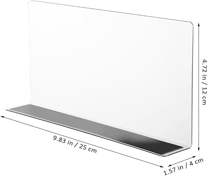6-Pack L-Shaped PVC Shelf Dividers Transparent Plastic Organizers 9.84X4.72X1.57 Inches for Store Display and Home Shelf Separation Easy Install