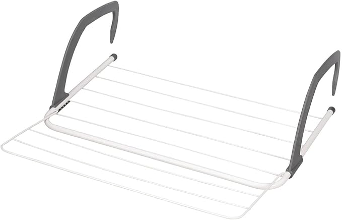 Over the Door Drying Rack, Foldable, Made of 100% Durable Metal and Plastic, Home Storage and Organization - Measures 20" Long x 20" Wide x 6 1/2" Deep