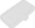 MicoYang Silicone Bathroom Soap Dishes with Drain Spout-Bathroom and Kitchen Sink Organizer,Sponge Holder,Dish Soap Tray,Perfect for Dispenser,Scrubber,Bottle,Cup on Sink or Counter-White 9.6"×5.3"