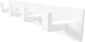 GWAAZXGZ White Coat Rack Wall Mount - 12.5 inch Modern Metal Hook Rail with 4 Right-Angle Hooks, Drill-Mounted Organizer for Coats, Hats, Bags in Entryway, Bathroom, Bedroom (1 Pack)