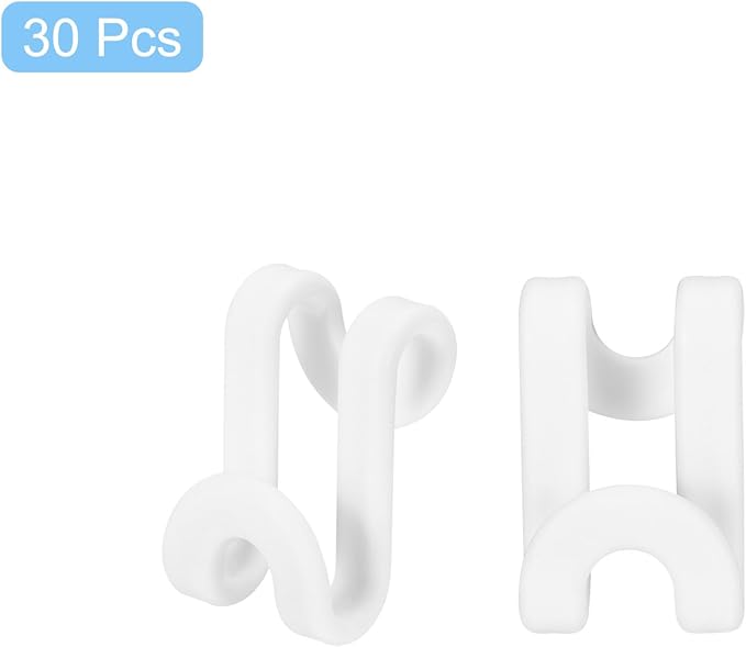 uxcell Clothes Hanger Connector Hooks, 30Pcs - ABS Hanger Hooks, Hanger Extender Hooks, Hanger Hooks Space Saver for Closet (Beige)