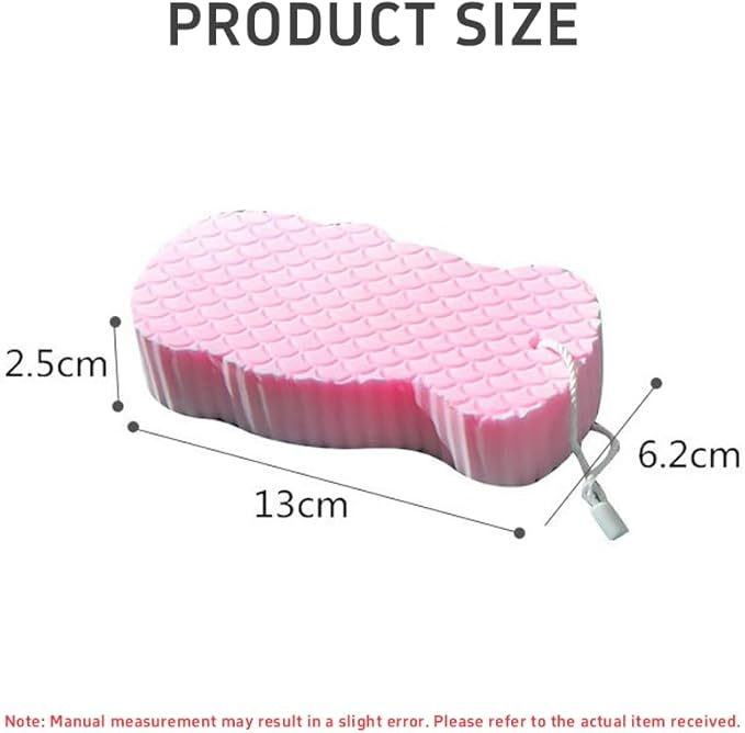 Magic Exfoliating Bath Sponge, Super Soft Exfoliating Bath Sponge，Skin Friendly & Reusable,Remover Dead Skin for All Skin Types,for Men Women (2PCS-Pink+Gray)