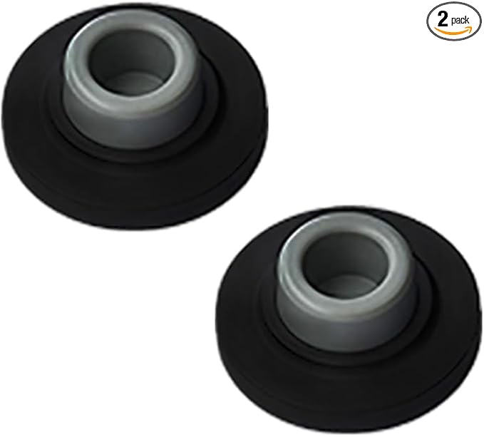QCAA Heavy Solid Metal Wall Mount Concave Door Stop, Wall Protector, 2-1/2" Diameter, Matte Black, 2 Pack, Made in Taiwan