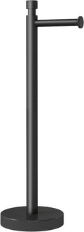 YUMORE Toilet Paper Holder Stand Freestanding, Weighted and Sturdy Matte Black Stainless Steel Design with Non-Slip Cap, Rustproof Tissue Roll Holder for Modern Bathroom, RV