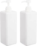 Pump Bottle, Refillable Plastic Empty Lotion Soap Dispenser Liquid Container for Bathroom Shampoo and Body Wash, 32oz/1l White 2 Pack