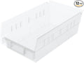 Akro-Mils 30130 Plastic Shelf Bins, Heavy Duty Storage Bins for Garage, Closet, and Drawer Organization, 12-Inch x 6-1/2-Inch x 4-Inch, Clear, 12-Pack