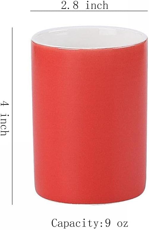 Gaolinci 2 Pcs Bathroom Cups, Ceramics Toothbrush Holder, Tumbler Cup, 9 Oz