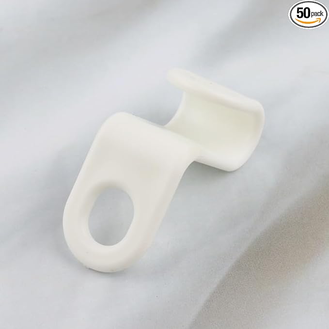 50 PCS Hanger Connector Hooks, Hangers Space Saving, Hanger Hooks, Hanger Clips for Plastic Hangers(4 Color) (White)
