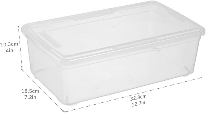 Shoe Storage Box Clear Plastic Stackable Storage box with Lid Durable Closet Containers for Shoes, Crafts and Art Supplies (12 Pack-6Qt)