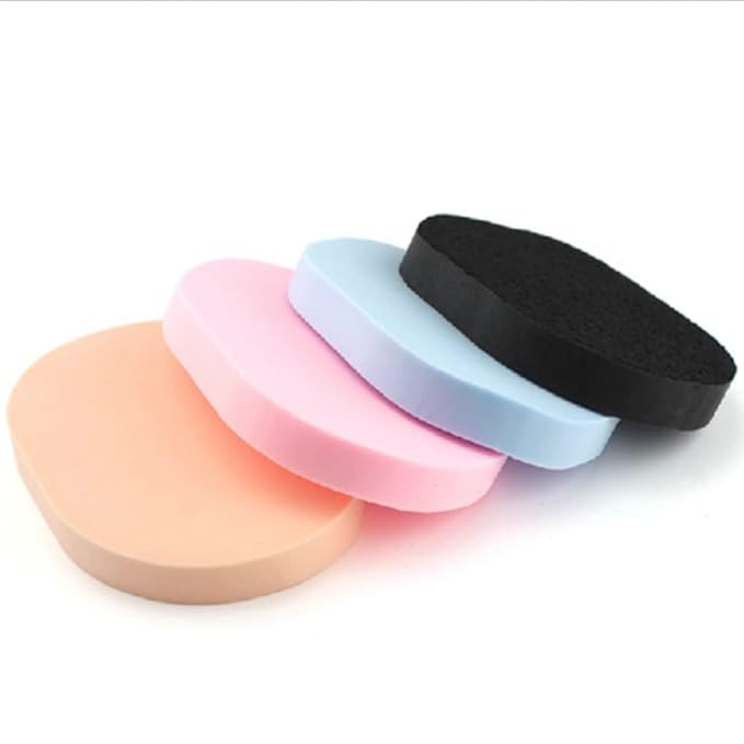 AKOAK 4 Pieces Color Facial Cleansing Sponge, Wet Soft Powder Puff, Reusable Facial Sponge for Daily Cleansing and Gentle Exfoliation, Makeup Remover, Face Wash, Makeup and Dead Skin