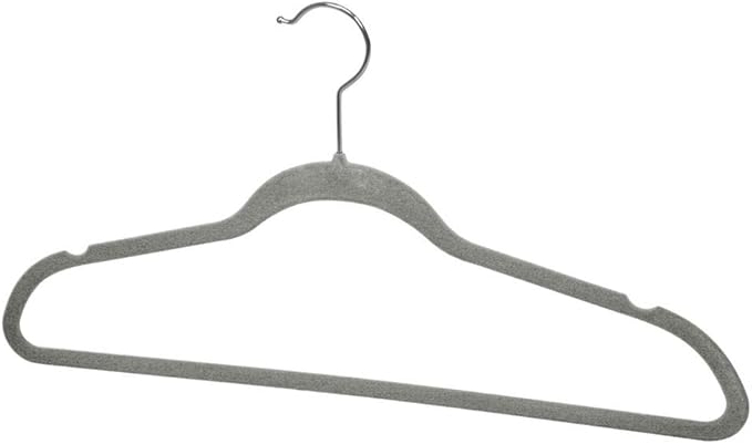 10 PACK VELVET HANGER GREY