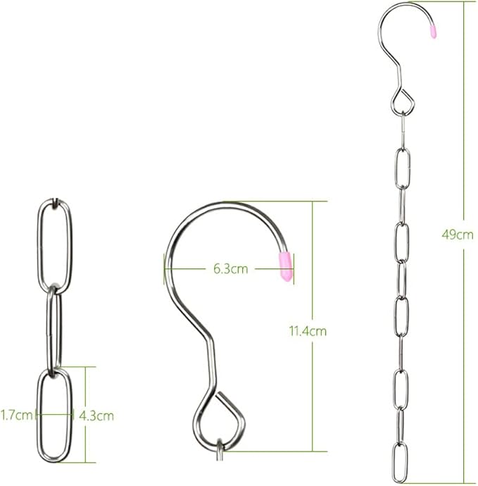 luzen 4Pcs Stainless Steel Closet Organizers and Storage Space Saving Hanger Chains Clothes Hanger Connector Chain Cascading Hangers Chains for Display and Storage Retail Store Home Use, Silver