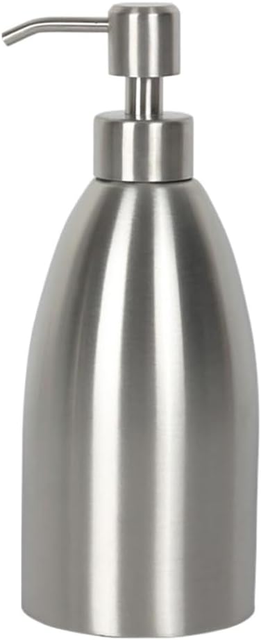 304 Stainless Steel Soap Dispenser 16oz Rust-Proof Liquid Soap Pump Bottle for Kitchen or Bathroom Countertop Hand Dish Lotion Leak-Proof (Stainless Steel)