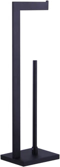 kimzcn Matte Black Toilet Paper Holder Stand Toilet Paper Roll Holder with Shelf Reserve Free Standing Portable Tissue Storage Organization