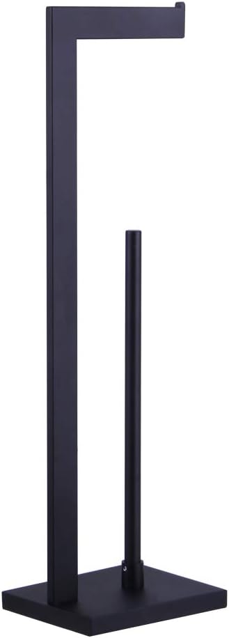 kimzcn Matte Black Toilet Paper Holder Stand Toilet Paper Roll Holder with Shelf Reserve Free Standing Portable Tissue Storage Organization