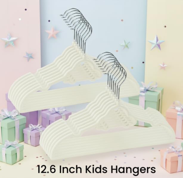 GoodtoU Baby Hangers, Kids Hangers 50 Pack Velvet Hangers for Toddler Infant Childrens Child Small Coats Pants Clothes - Closet Organizers & Storage 12.6 Inch
