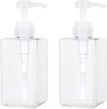 Pump Bottle, Refillable Plastic Empty Lotion Soap Dispenser Liquid Container for Bathroom Shampoo and Body Wash, 15oz/450ml Clear 2 Pack