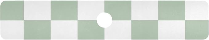 Kitchen Sink Splash Guard 1 PC 30 Inch Sink Faucet Mat Splash Guard for Bathroom Countertop Water Absorbent Foldable Cuttable Soft Washable Checkered White and Green