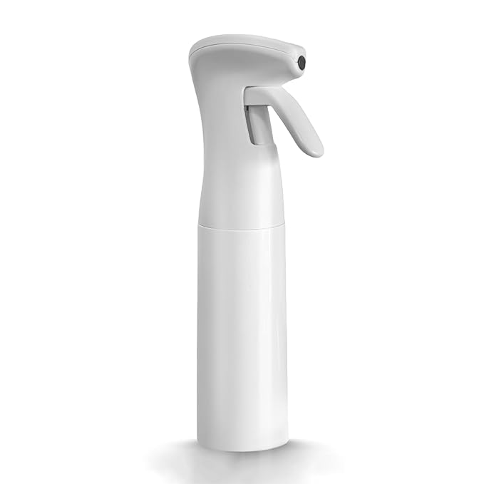 Spray Bottle for Hair (10.15OZ /300ML) Continuous Ultra Fine Mist Sprayer for Hair, Salons, Barber, Plants, Skin Care, 1 Pack Pure White