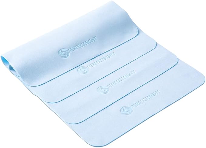 PERFECTSIGHT Microfiber Cleaning Cloth | Eyeglass Lens Cleaner [6 Pack, 5.7x6.7 Inch] Glasses, Phone, Camera, Computer Screen Cleaning | Safe for All Coated Lenses (Blue)