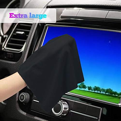 20"x20"(50x50CM) Extra Large Oversized Microfiber Cleaning Cloth, Ideal for Electronics and Screens, Lenses on Cameras, Binoculars, telescopes, All Types of Optical Glass (1Pack Black)