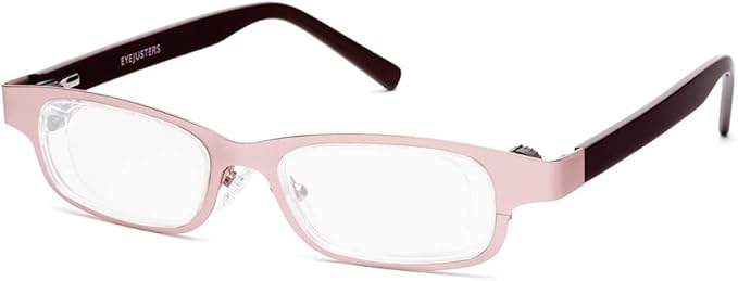 Eyejusters Self-Adjustable Glasses - With Magnetic Hard Case, and Microfiber Cleaning Cloth - Combination - Rose & Burgundy