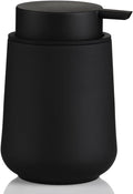 Matte Black Liquid Hand Soap Dispenser Plastic 11 oz - Modern Minimalist Style for Bathroom & Kitchen Countertop Refillable