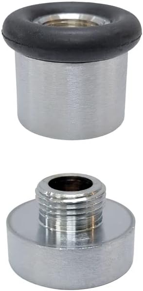 QCAA Cylindrical Floor Mount Door Stop, Height, 2", Solid Brass, Polished Brass Lacquered, 1 Pack, Made in Taiwan