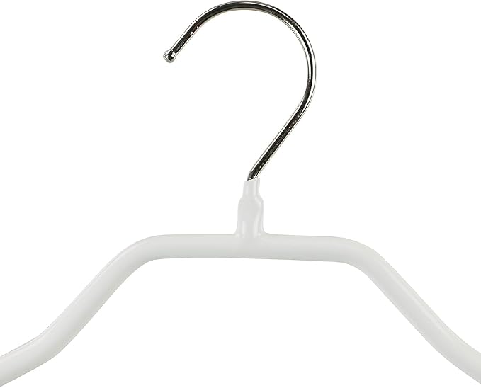 Mawa by Reston Lloyd BodyForm Series Non-Slip Space Saving Clothes Hanger with 2 Clips for Pants or Skirts, Style 42/LK, Set of 2,White