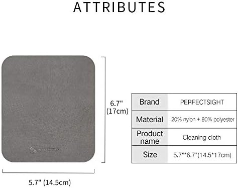PERFECTSIGHT Microfiber Cleaning Cloth | Eyeglass Lens Cleaner [6 Pack, 5.7x6.7 Inch] Glasses, Phone, Camera, Computer Screen Cleaning | Safe for All Coated Lenses