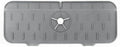 Silicone Sink Splash Guard & Water Catcher Mat for Kitchen Counter - Faucet Drip Tray Protector Prevents Water Damage - Waterproof Non-Slip Kitchen Bathroom Mat, Gray 14.56 x 5.51 Inches