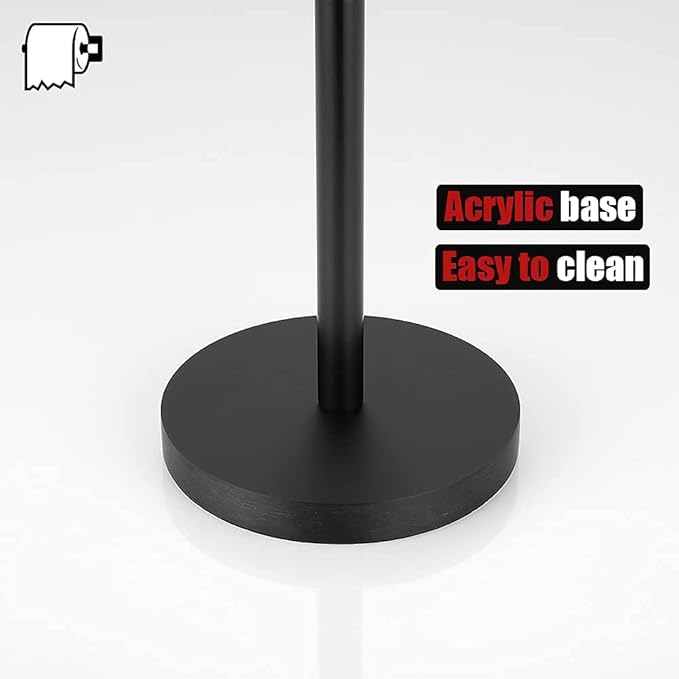 JQK Toilet Paper Storage Stand Matte Black, 304 Stainless Steel Thicken 0.8mm Tissue Reserve Holder 3 Rolls Dispenser for Bathroom, TPS180-PB