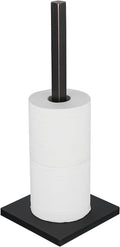 JQK Toilet Paper Storage Stand Oil Rubbed Bronze, 304 Stainless Steel Tissue Reserve Holder Square 3/4 Rolls Dispenser for Bathroom, TPS240-ORB