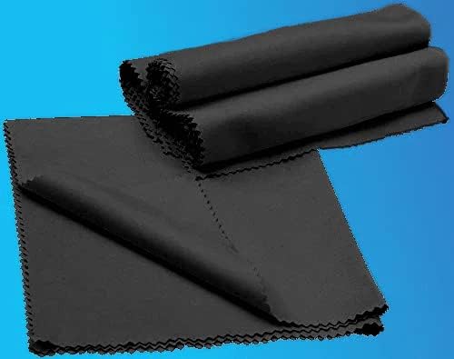 20"x20"(50x50CM) Extra Large Oversized Microfiber Cleaning Cloth, Ideal for Electronics and Screens, Lenses on Cameras, Binoculars, telescopes, All Types of Optical Glass (1Pack Black)
