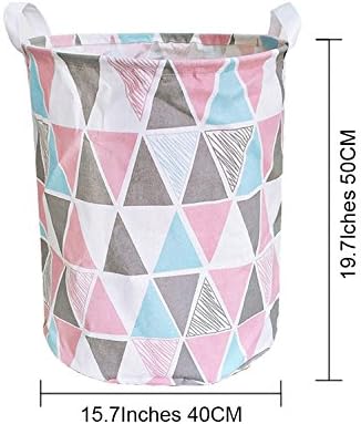 Merdes 19.7’’ Waterproof Foldable Laundry Hamper, Dirty Clothes Laundry Basket, Linen Bin Storage Organizer for Toy Collection (Triangle)