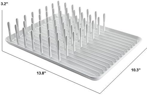 OXO Good Grips Compact Dish Rack, Biscuit, 13-3/4" x 10-3/8" x 3-1/2" h for Storage