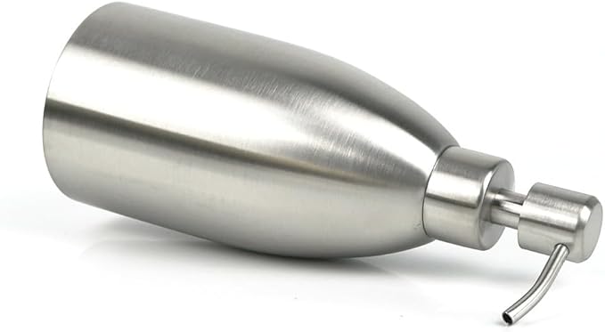 304 Stainless Steel Soap Dispenser 16oz Rust-Proof Liquid Soap Pump Bottle for Kitchen or Bathroom Countertop Hand Dish Lotion Leak-proof (Brushed Nickel)