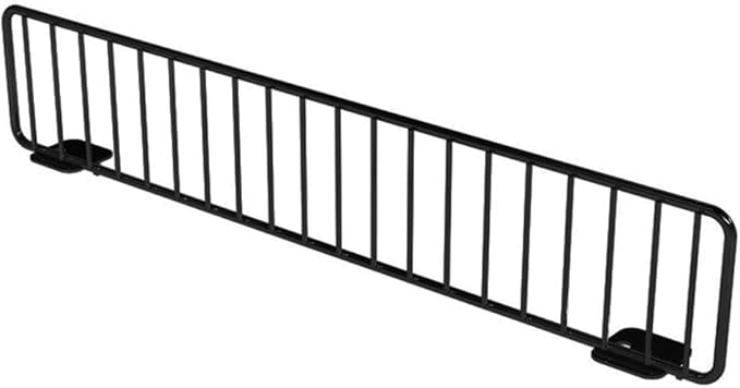 25 Pack Stainless Steel 16" D Wire Shelf Divider Fence for Retail Shelves, Compatible with Lozier and Madix Gondola Shelving, Black 3" H