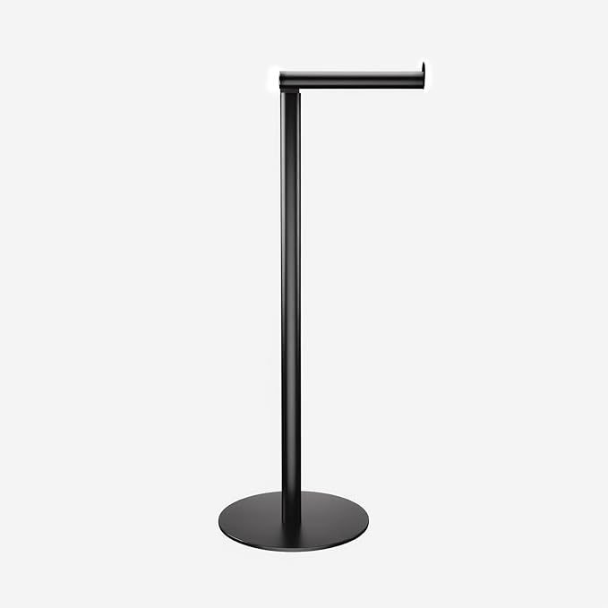 Toilet Paper Holder Stand Free Standing，Holds 5 Rolls, Slim Toilet Paper Holder Modern Floor Tissuse Holder for Bathroom Black