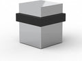 Mega Handles Square Floor Door Stopper, Quickly Installed Wall Protector Stopper, Wall Protectors from Door Knobs, Floor Door Stop with Mounting Hardware Included - Polished Chrome - 1.5 Inch