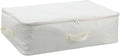 Comforter Clothes Storage Bag, 26.8 x 18 x 7.8 inches, 600D Oxford Fabric for Blanket, Quilt, Pillow, Bedding, Clothes, Sweater, Bedding, Foldable Zipper Container Tote, 2 Carrying Handles, Beige