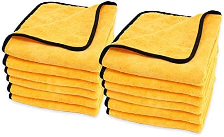Cobra Gold Plush Microfiber Towel | Ultra-Soft & Highly Absorbent | Perfect for Drying & Polishing | 12 Pack | 16x16 inches