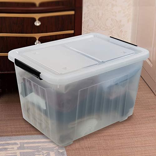 Callyne 4-Pack Clear Plastic Storage Bins with Lid, 42 L Large Plastic Storage Box