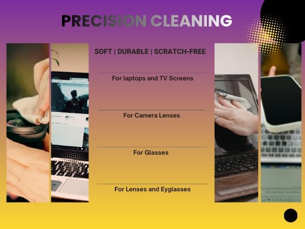 Extra Large Microfiber Screen Cleaning Cloths | 12"x12", 230 GSM | Australian Designed | Eyeglass, Glasses, Camera, Screen, TV, Laptop & Headset Cleaning Cloths | 3 Packs, Bold Series