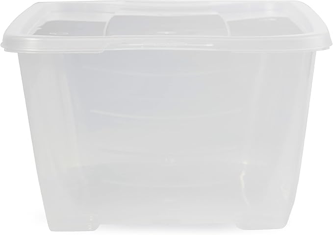 Life Story 6 Liter Shoe, Accessory, and Closet Plastic Storage Box Multi-Purpose Lidded Stacking Tote Containers, Clear (160 Pack)