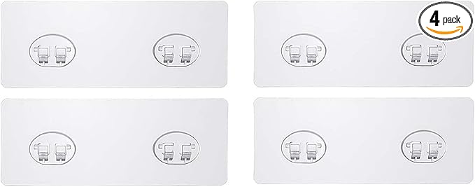 Mivvosakuki 4pcs Shower Caddy Replacement Shelves Adhesive Strip Pad Organizer Sticker Bathroom Heavy Duty Strong Sticky Wall Nail Free Transparent