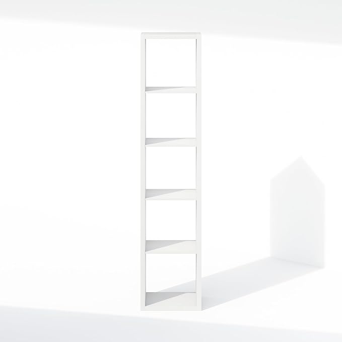 Furinno Cubic Closet Organizers and Storage, 5-Cube Closet Organizer, Open Shelf Closet Storage, Extra Thick Frame for Wardrobe, Bedroom, Living Room, White