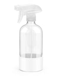 Glass Spray Bottles with Silicone Sleeve Protection, Empty 16OZ Reusable Spray Bottles, Refillable Containers with Spray Nozzles for Cleaning Solutions, Plants and Essential Oils 1 Pack White