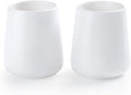 White Toothbrush Holder for Bathroom - 2Pcs Ceramic Tooth Brushing Holders Set, Toothbrush Cup & Toothpaste Organizer for Bathroom Countertop, Makeup Brush Holder, Pen Holder for Home Desktop Storage