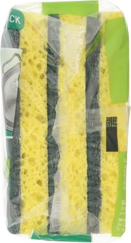 Scotch-Brite Heavy Duty Scrub Sponge, 6 Kitchen Sponges for Tough Messes - Lasts 3X Longer*, Perfect for Cast Iron Skillets & Outdoor Grills, Flexible & Durable Construction (Pack of 6)